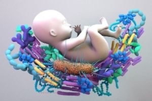 Mikrobiomet skabes ved fødslen